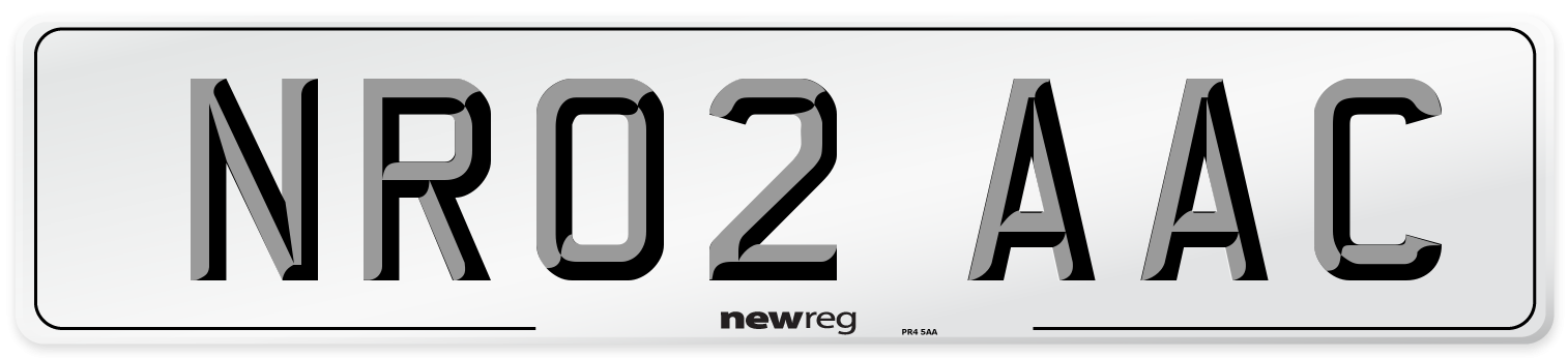 NR02 AAC Number Plate from New Reg